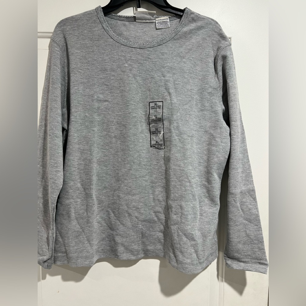 Waffle Gray Long Sleeve Shirt